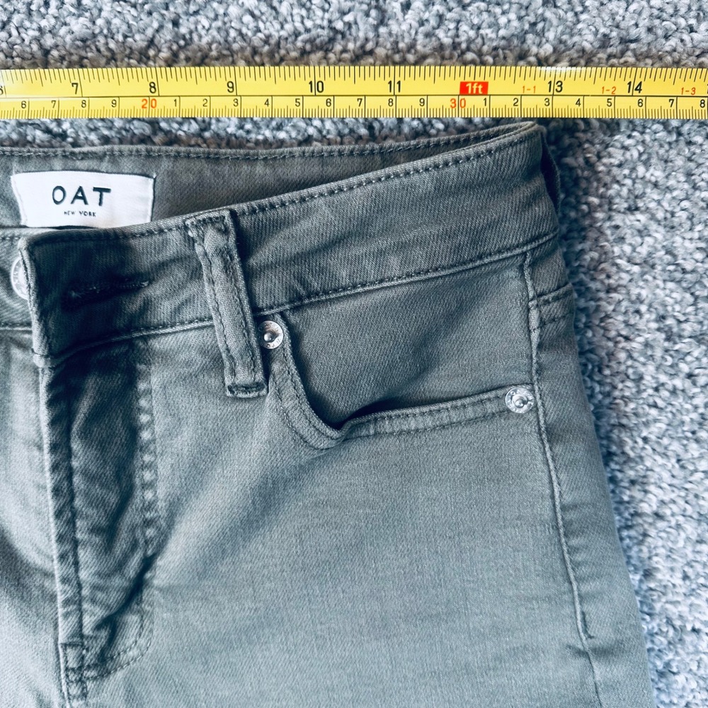 OAT New York Wide Leg Crop Pants Womens 25 High Rise Stretch Earthy Minimalist - Picture 5 of 9